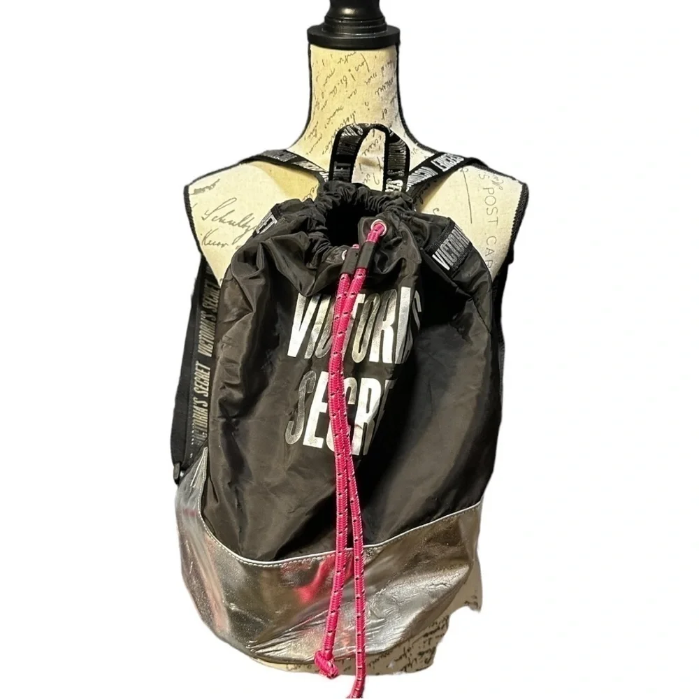 Victoria’s Secret Silver and Black Backpack